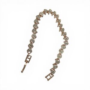 Rose Gold Tone Crystal Heart Link Bracelet